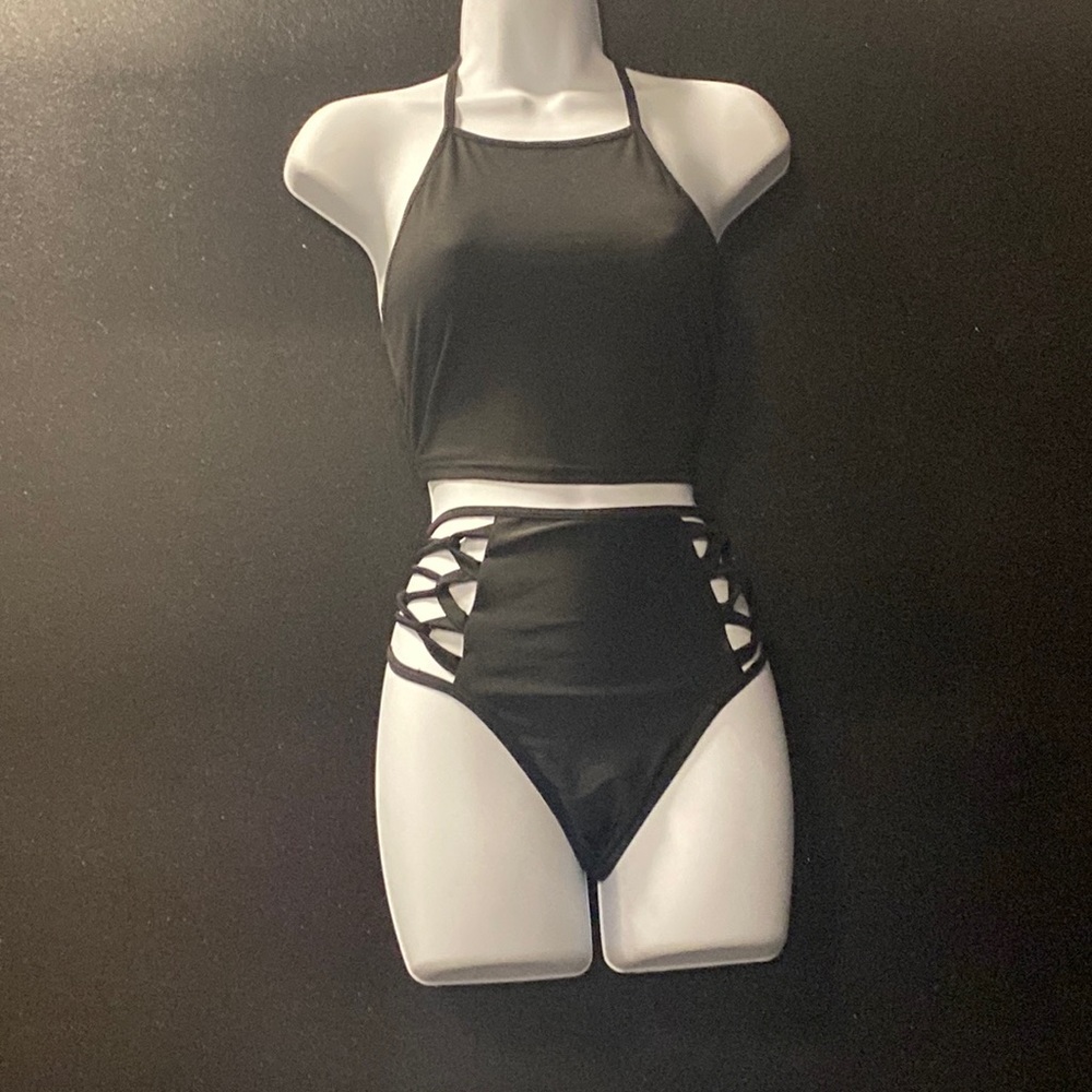 Black Crop and Swim bottom